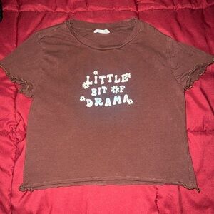 Little Bit of Drama Brown Graphic Tee